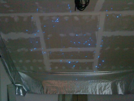 Novostavba RD Hlinsko - "hvězdné nebe" montáž